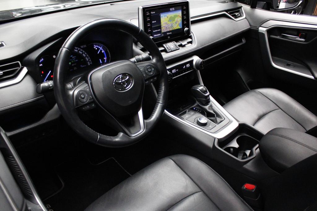 Toyota RAV4 2.5 Hybrid AWD Leer Navi Pano JBL sound Trekhaak, Automaat, Gebruikt, Zwart, 4 cilinders