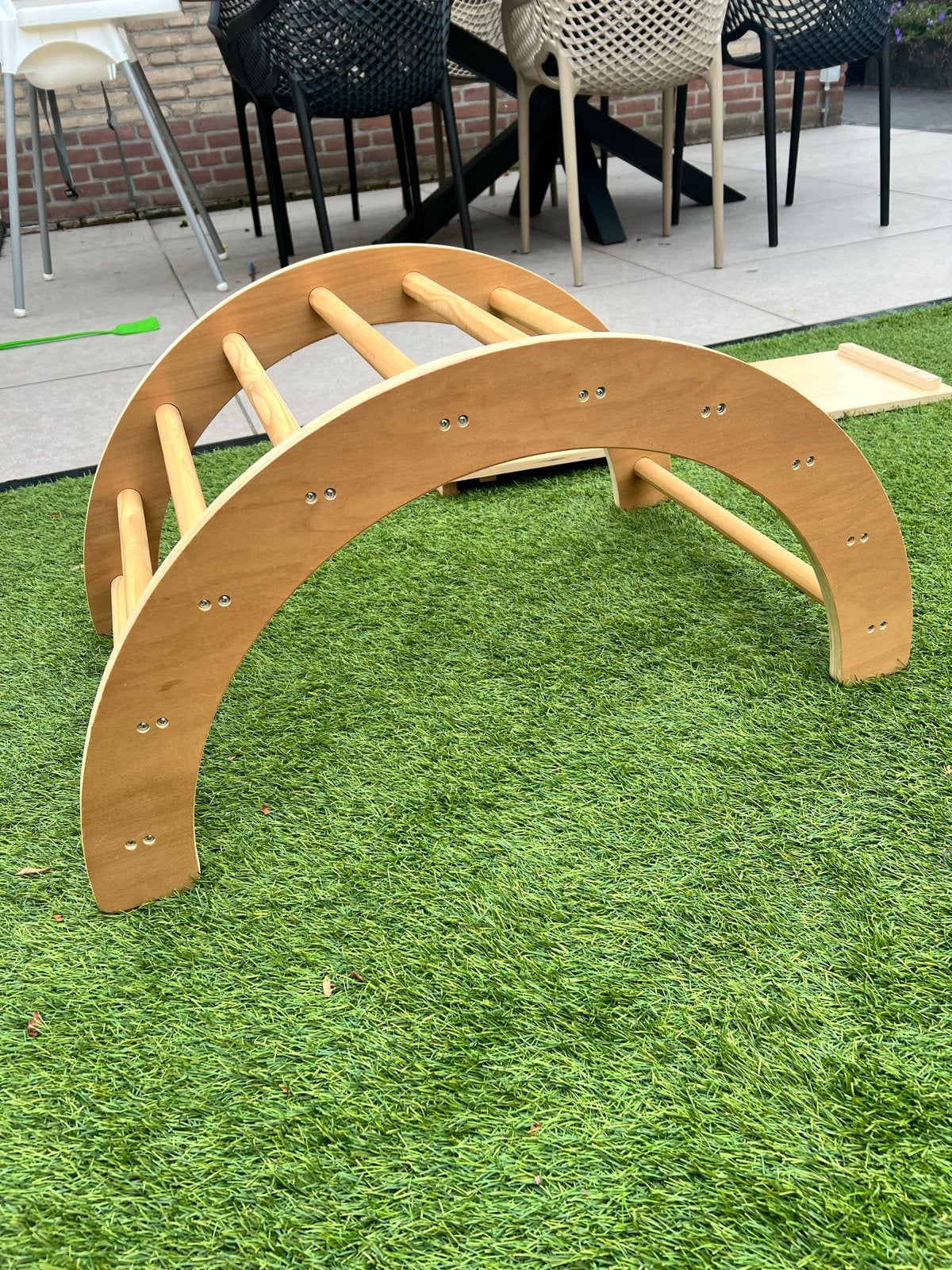 Houten klimrek met glijbaan/klimplank voor kinderen, Ophalen, Zo goed als nieuw, Glijbaan, Aanbouwonderdeel
