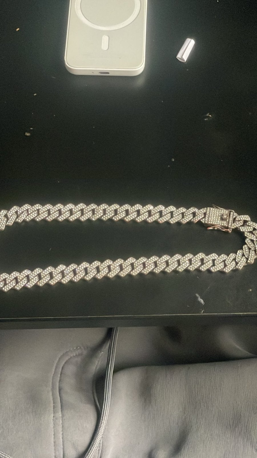 Iced out ketting, Ophalen, Overige materialen, Zo goed als nieuw, Zilver
