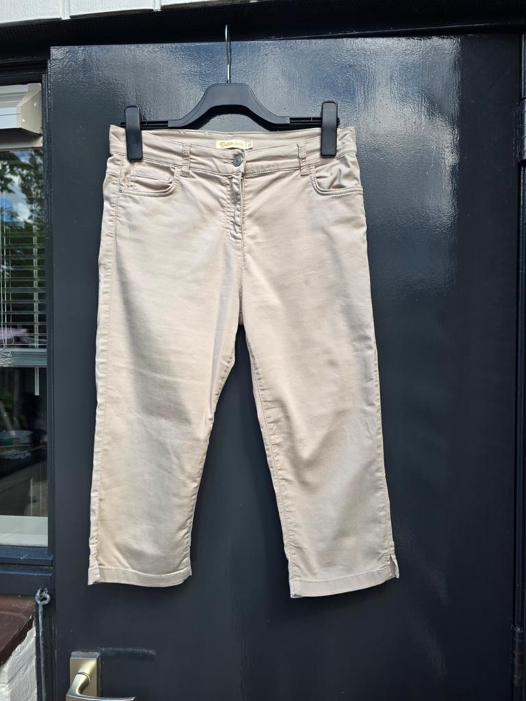 Gafair beige capri broek maat L 40 izgs stretch, Maat 38/40 (M), Gafair, Beige, Ophalen of Verzenden