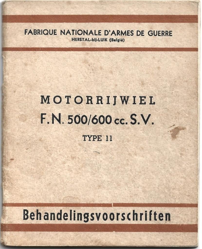 FN Herstal type 11 Behandelingsvoorschriften manual (7603z), Ophalen of Verzenden, Overige merken