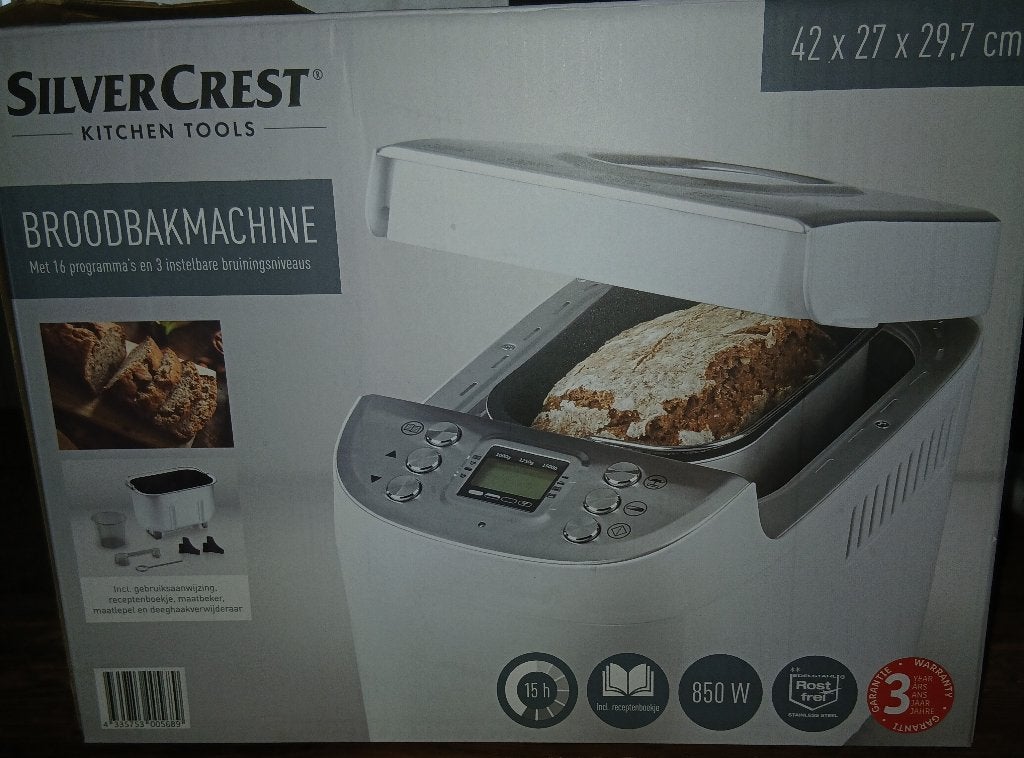 Broodbakmachine, Witgoed en Apparatuur, Broodbakmachines, Nieuw, 1200 tot 1600 gram deeg, Kijkvenster, Ophalen