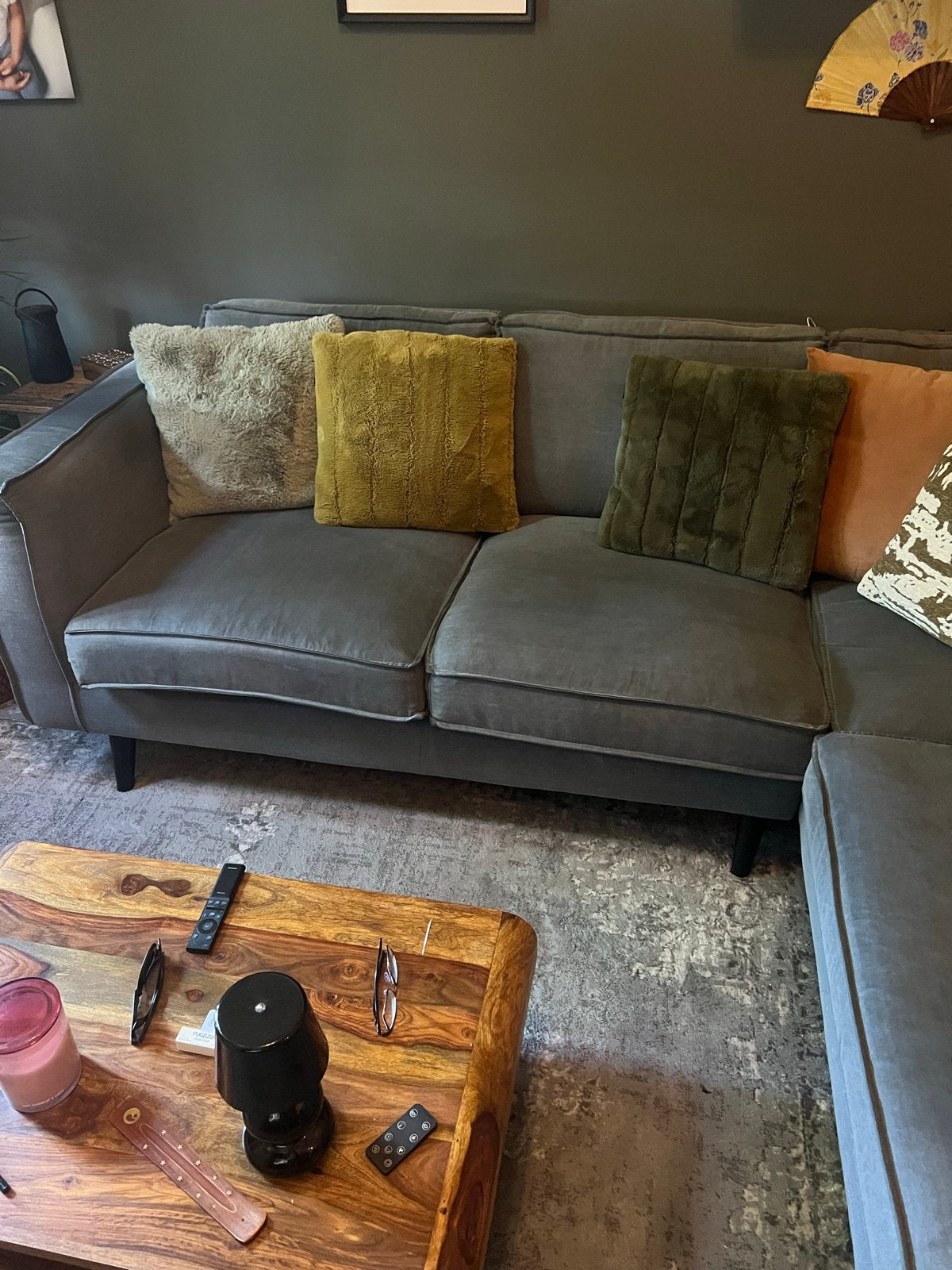 Moderne Hoekbank Grijs - Comfortabel en Stijlvol, Ophalen, 250 tot 300 cm, Gebruikt, Hoekbank