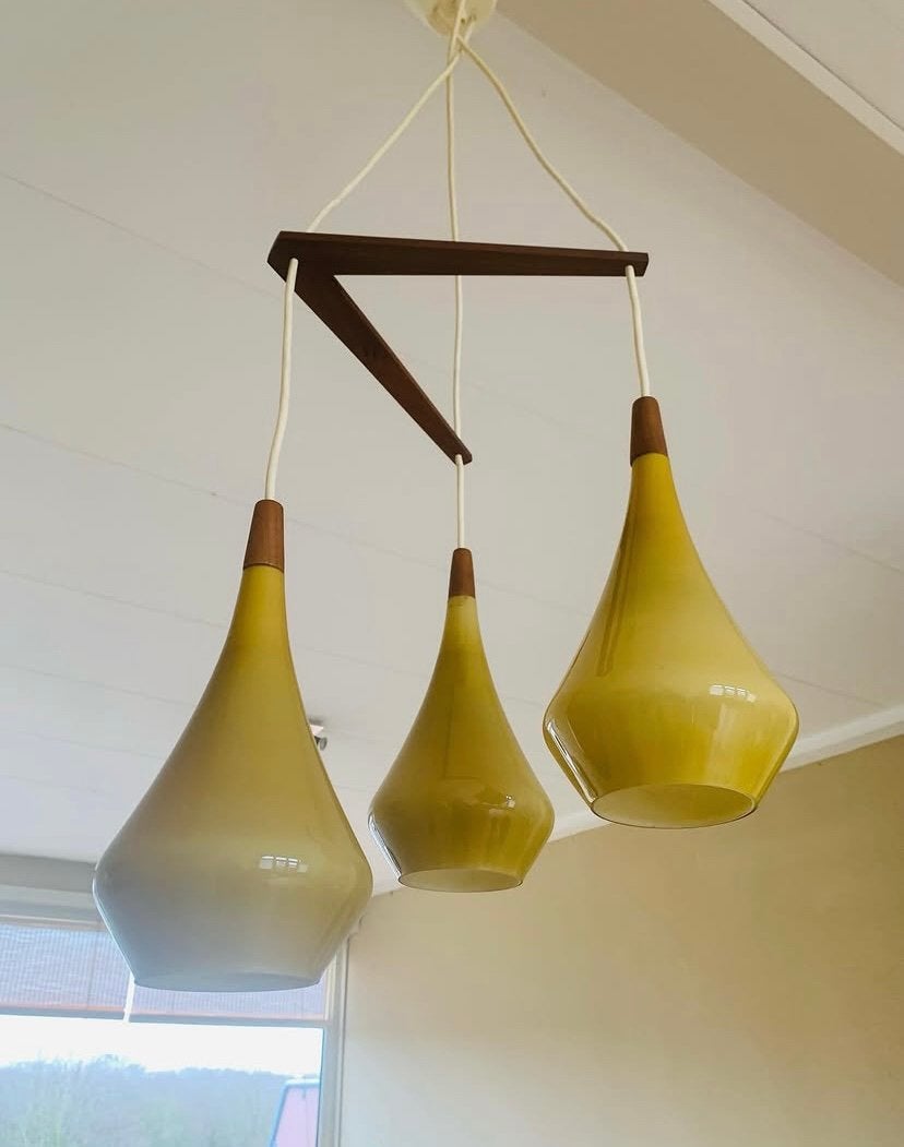 Vintage Holmegaard hanglamp 50’s, Huis en Inrichting, Ophalen, Zo goed als nieuw, Glas, E27 (groot)