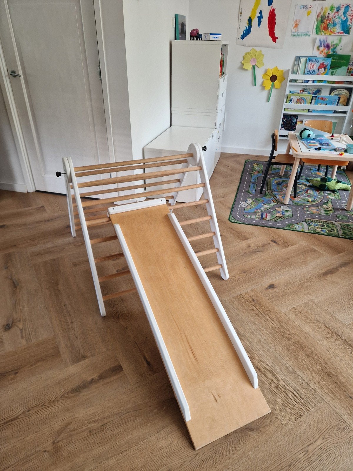 Montessori Klimrek met Glijbaan en Trap, Kinderen en Baby's, Speelgoed | Buiten | Speeltoestellen, Ophalen, Zo goed als nieuw