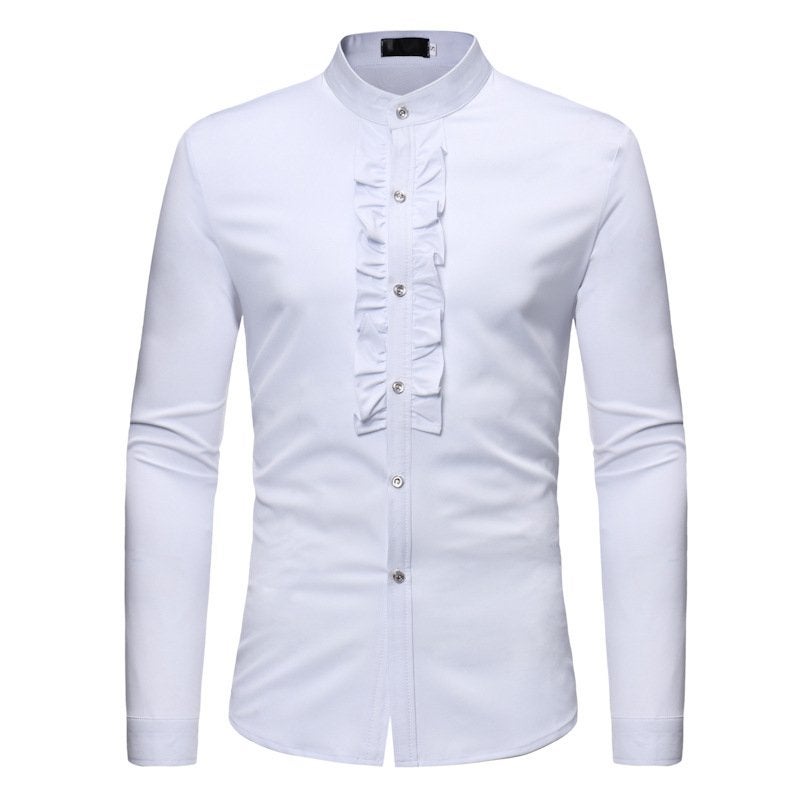 Heren wit smoking overhemd tuxedo pak hemd mannen bruiloft, Verzenden, Nieuw, Wit, Overige halswijdtes