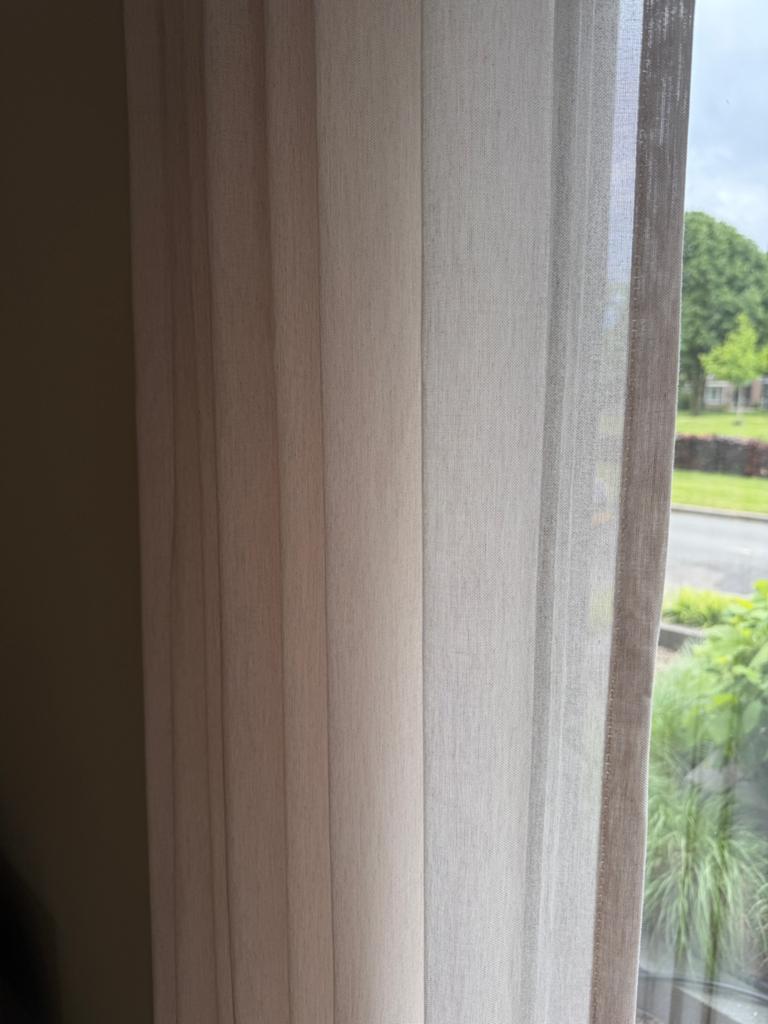 Kwantum Gordijnstof ELLA NATUREL - Op Maat Gemaakt, Huis en Inrichting, Stoffering | Gordijnen en Lamellen, Ophalen, Nieuw, Beige