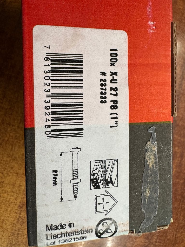 Hilti X-U 27 P8 (1") Spijkers voor DX 460 F8, Ophalen of Verzenden, Nieuw, Overige typen, Hilti