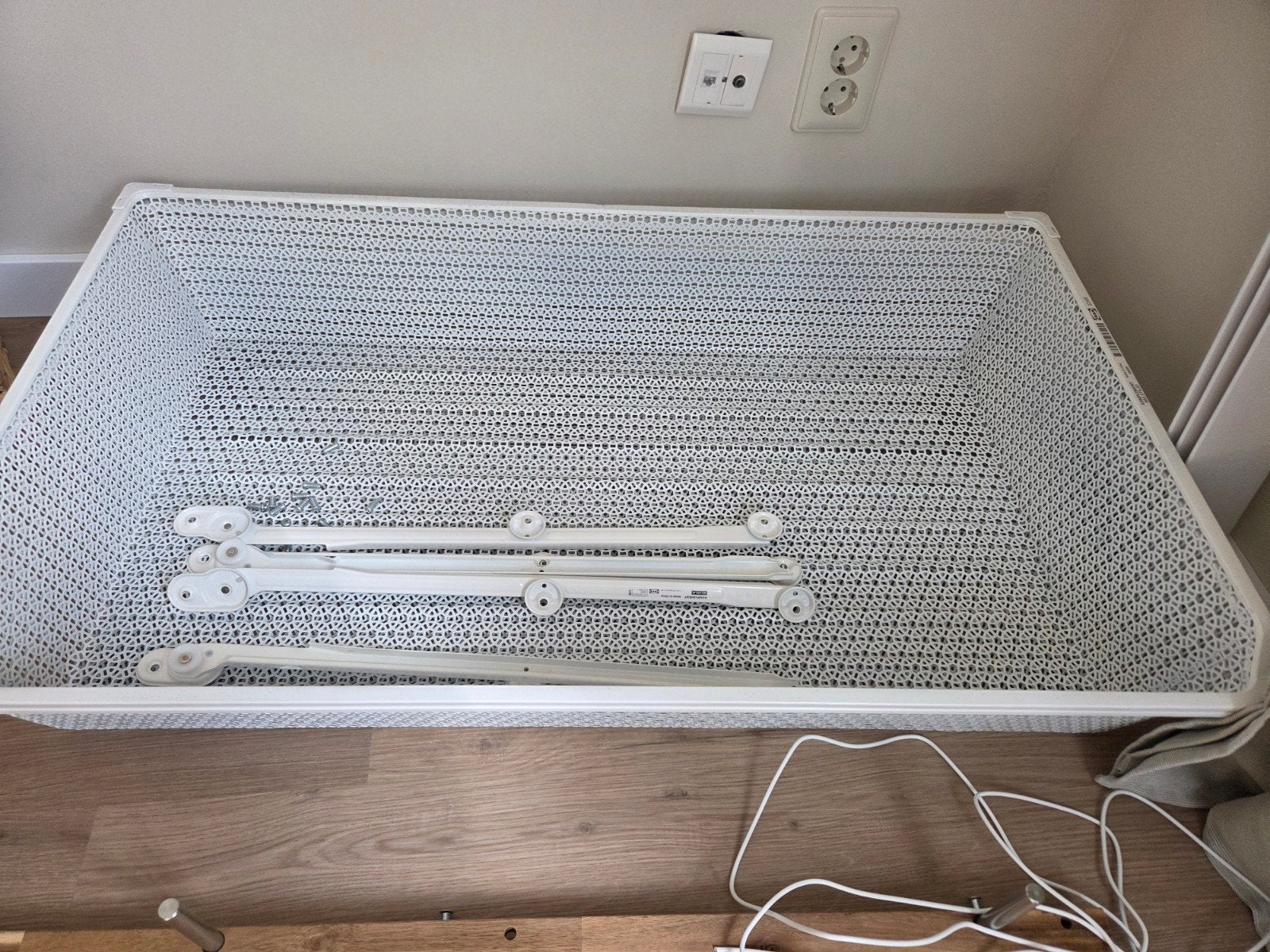 2x Witte IKEA PAX Kast Mand, Ophalen, Kunststof, 50 tot 100 cm, Zo goed als nieuw