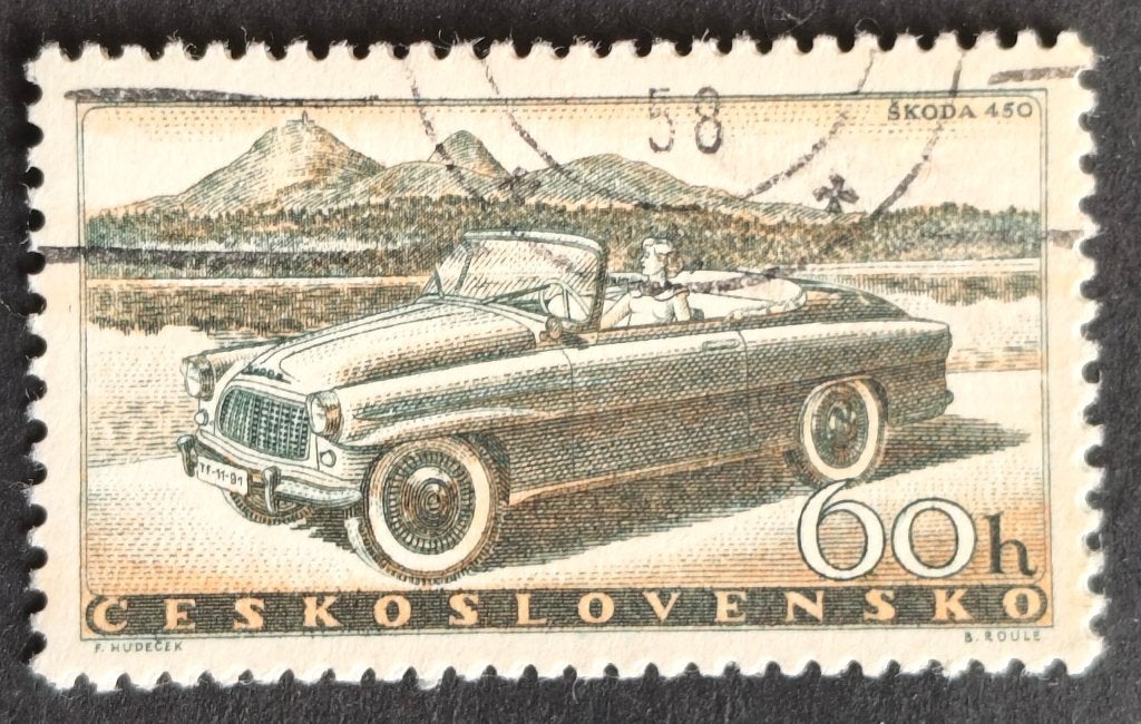 TSJECHOSLOWAKIJE - Tsjechoslowaakse auto-industrie 1958, Postzegels en Munten, Verzenden, Overige landen, Gestempeld