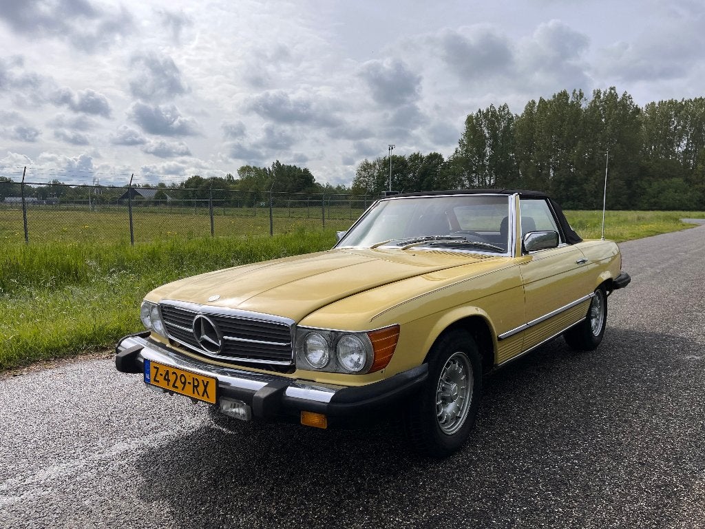 Mercedes 450 SL, Auto's, Automaat, Achterwielaandrijving, Zwart, Cabriolet