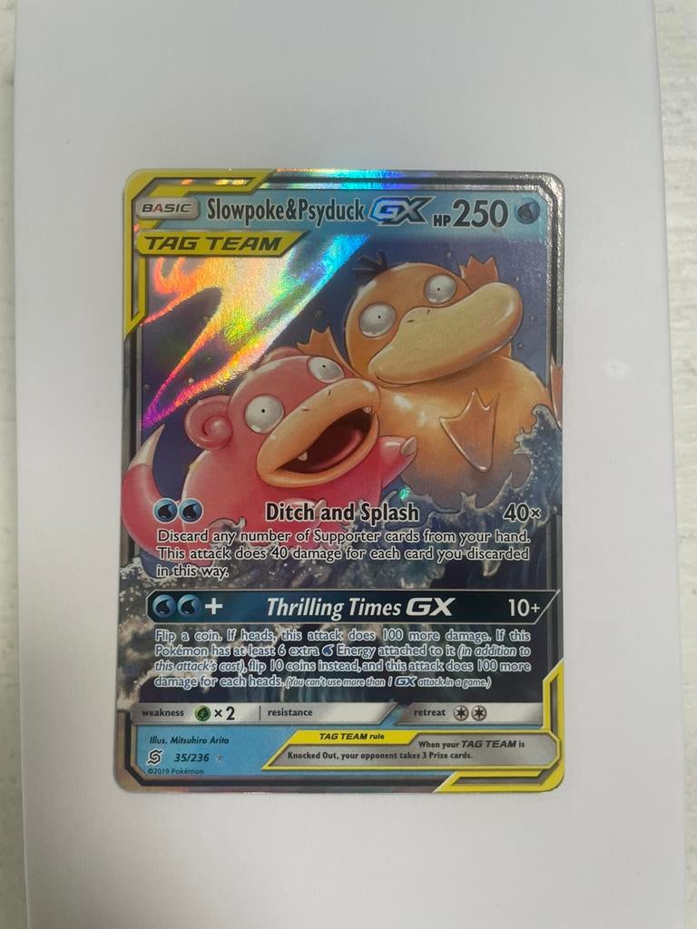 Slowpoke & Psyduck GX Tag Team 35/236 Pokemon kaart, Ophalen of Verzenden, Zo goed als nieuw, Losse kaart