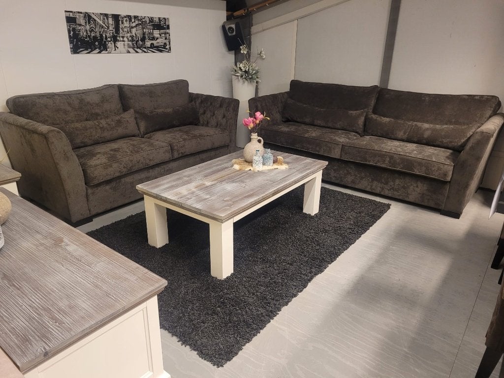 *ACTIE* Bank Bankstel Hoekbank Loungebank Stof Leer Kleur (8, Landelijke bank bankstel hoekbank loungebank ottoman stof, Nieuw