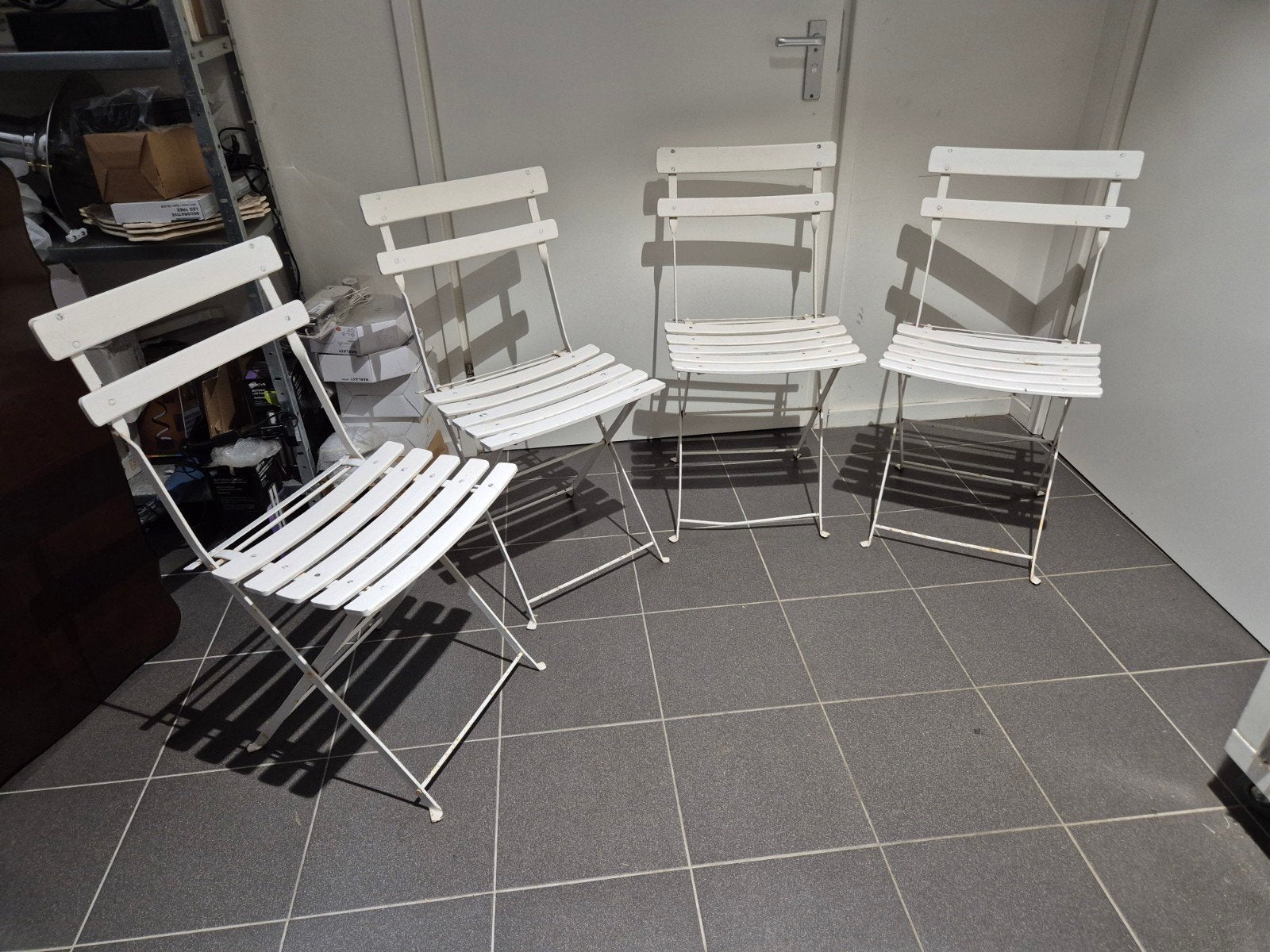 4 oude bistro stoeltjes, Ophalen, Gebruikt, Onbekend, Onbekend