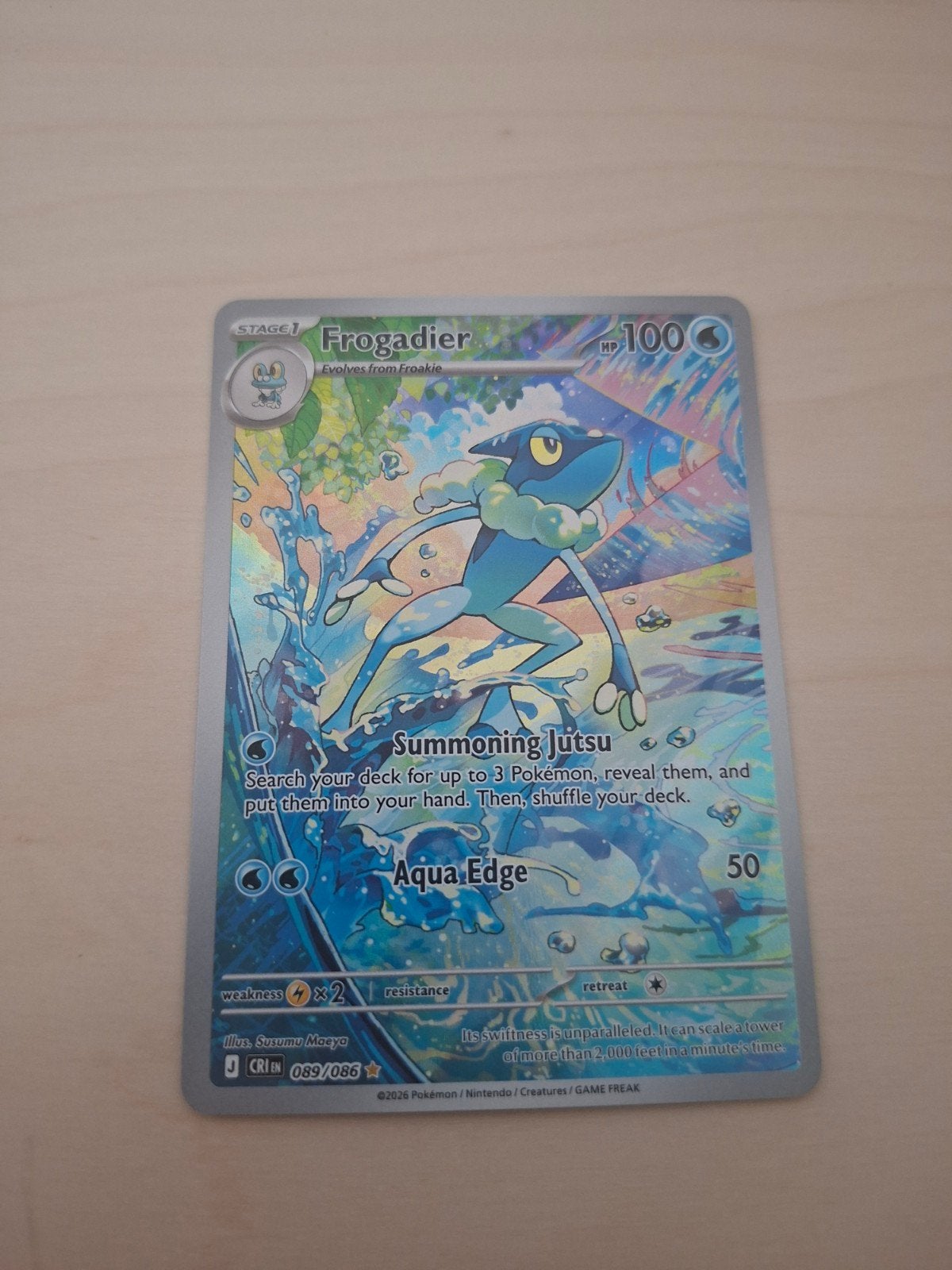 Frogadier 089/086 Chaos Rising Pokémon Kaart, Ophalen of Verzenden, Zo goed als nieuw, Losse kaart, Foil