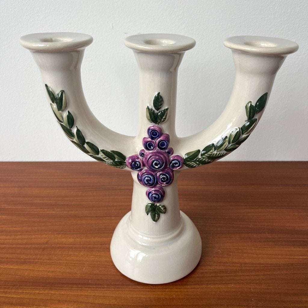 Zweeds design kandelaar Rosa Ljung voor DECO keramik, Gebruikt, 23 cm, Helsingborg, Wit