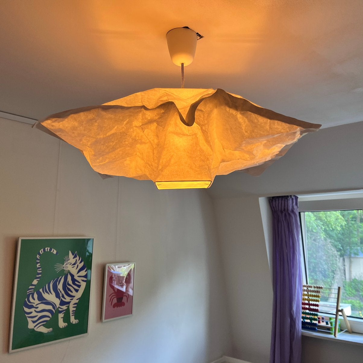 IKEA Varmluft lampenkap papier wolk, Huis en Inrichting, Lampen | Plafondlampen, Ophalen, Zo goed als nieuw