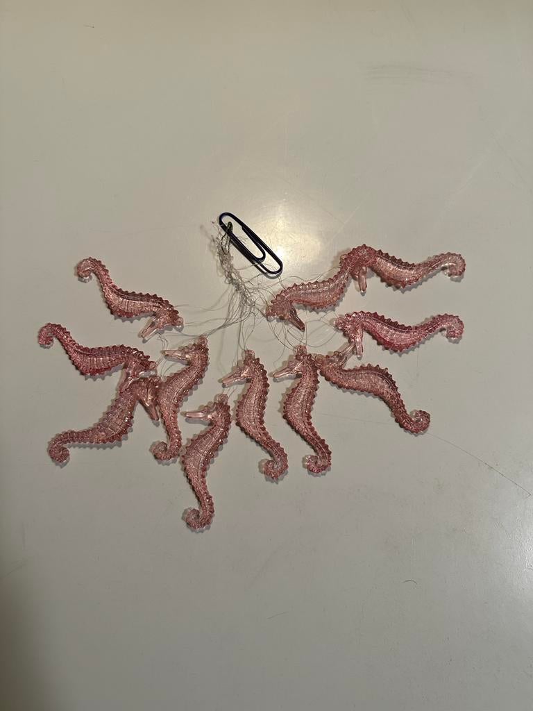 11x Roze plastic zeepaardjes decoratie voor lamp of kamer, Ophalen of Verzenden, Nieuw, Roze, Kunststof