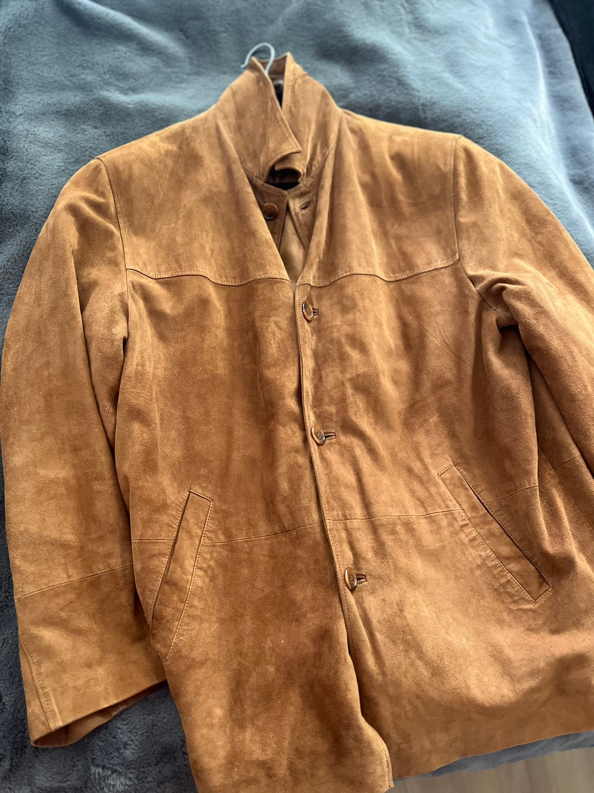 Suede leren jas 50 geitenvel spaanse goatskin, Ophalen of Verzenden, Zo goed als nieuw, Maat 48/50 (M), Bruin