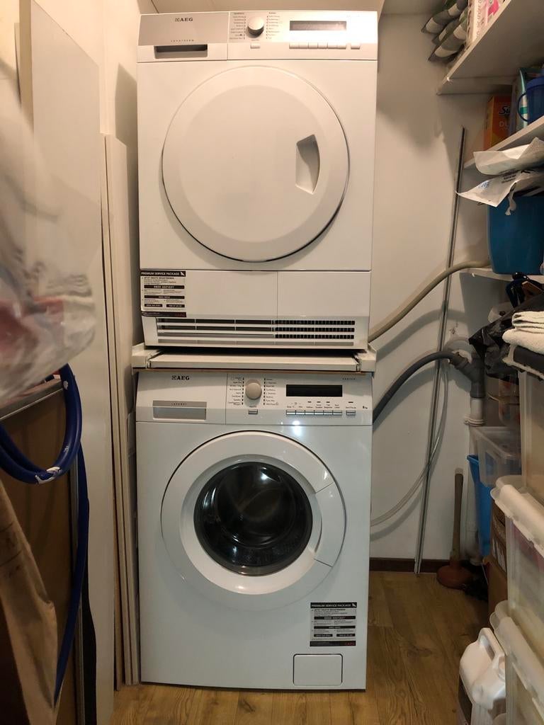 AEG Lavamat wasmachine & een AEG condens droger, 6 tot 8 kg, Ophalen, Gebruikt, 85 tot 90 cm