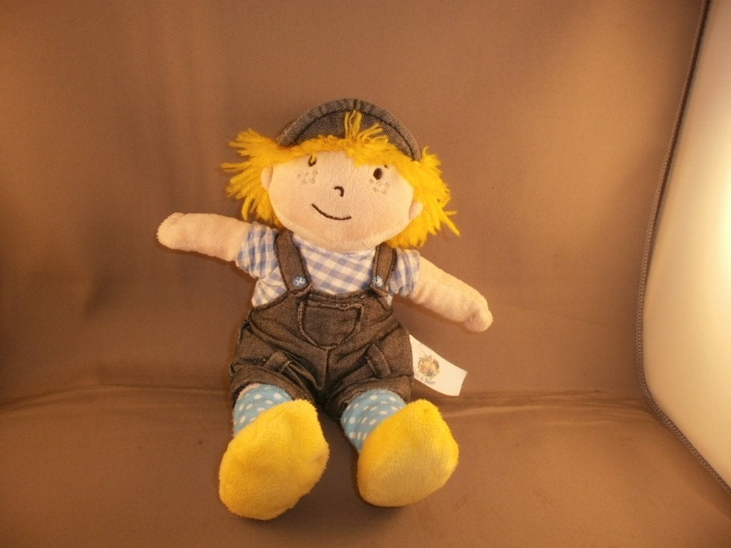 Fien & Teun pop jongen/boer met pet /tuinbroek spijkerstof, Kinderen en Baby's, Overige merken, Overige typen, Nieuw, Ophalen of Verzenden
