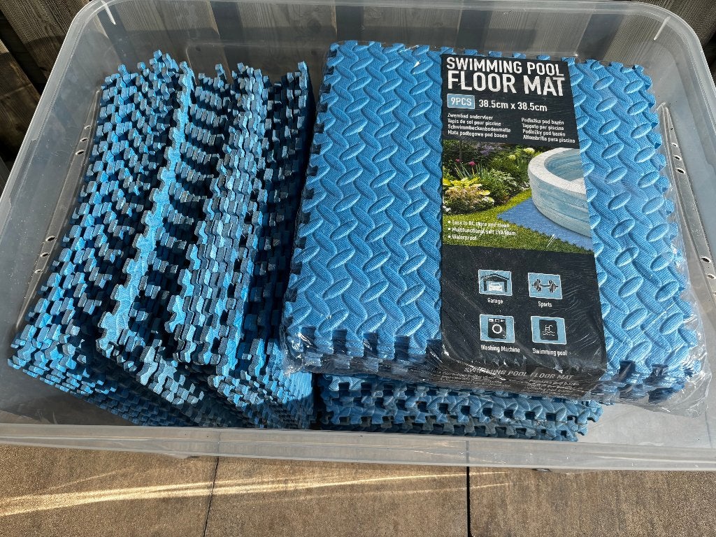 Zwembad ondervloer Foamtegels - 100 stuks - 38.5x38.5cm, Ophalen, Gebruikt, Grondzeil