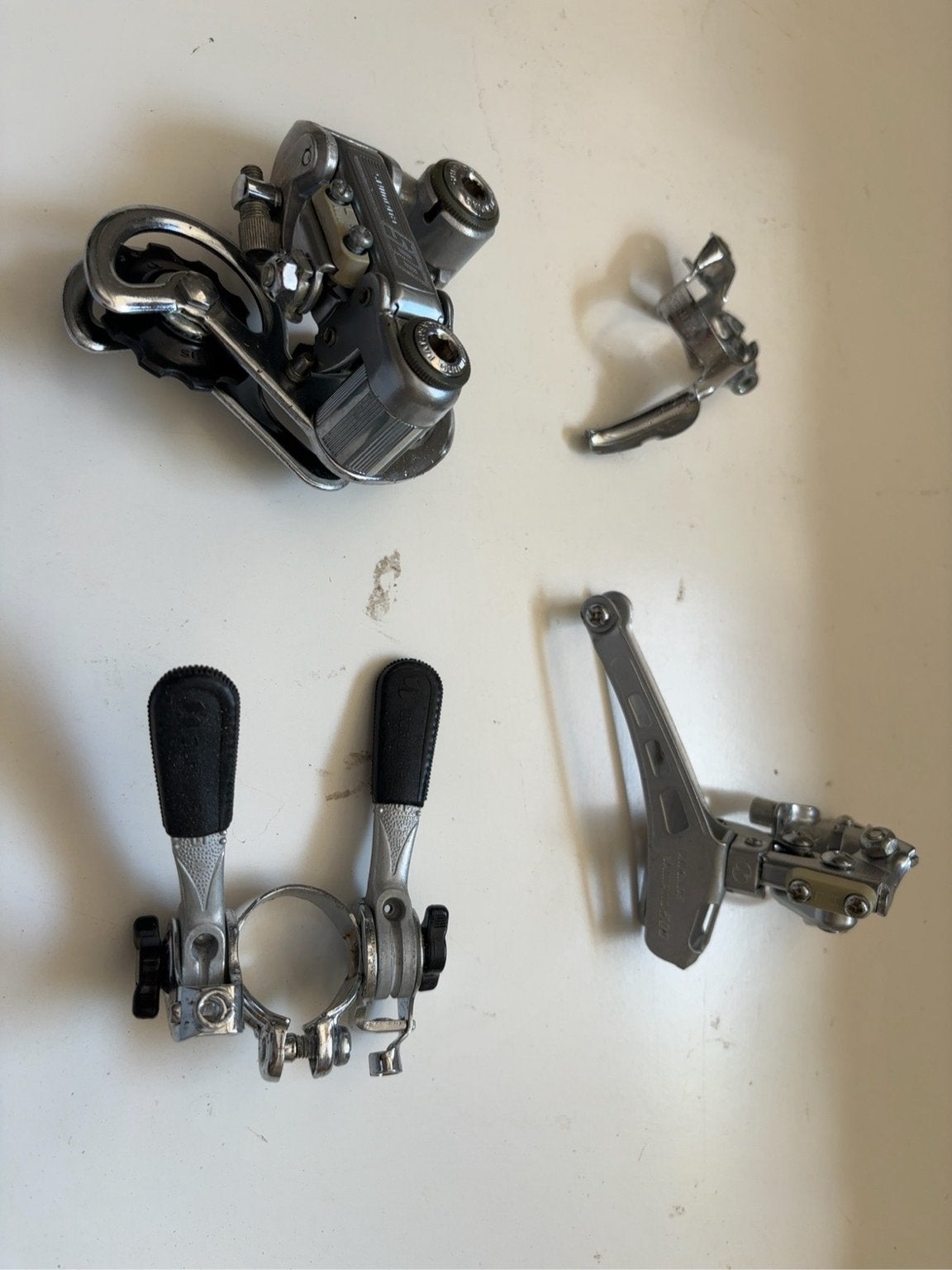 Shimano 600 Arabesque derailleurs & shifters (1978-1980), Ophalen of Verzenden, Gebruikt, Oldtimerfiets, Derailleur of Ketting