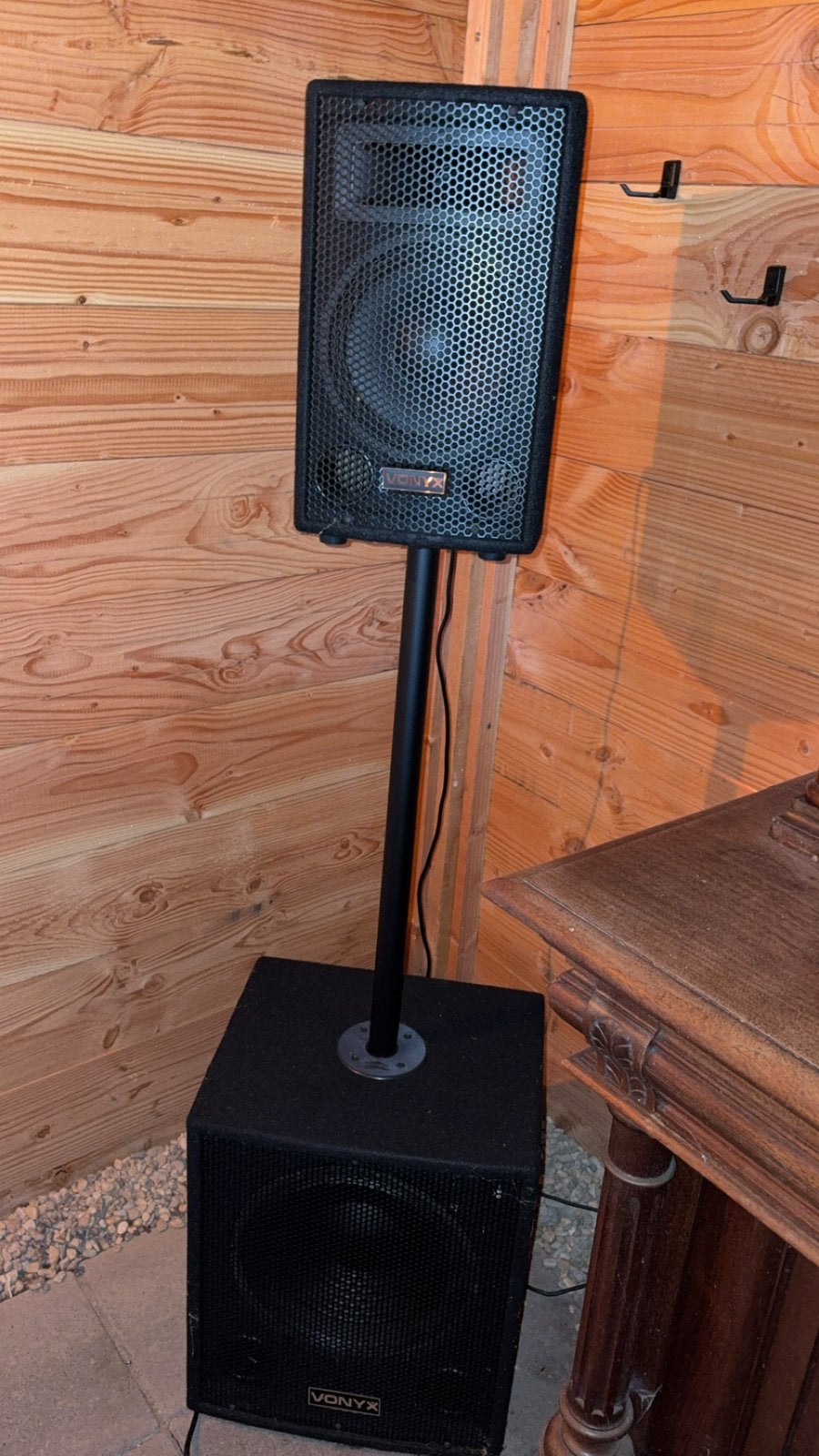 Vonyx VX Series Speakerset met Subwoofer en Stands, Speakerset, Zo goed als nieuw, Afstandsbediening, Ophalen