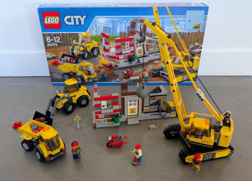 Lego City 60076 Sloopterrein met doos, kraan en voertuigen, City, Lego, Ophalen of Verzenden, Zo goed als nieuw