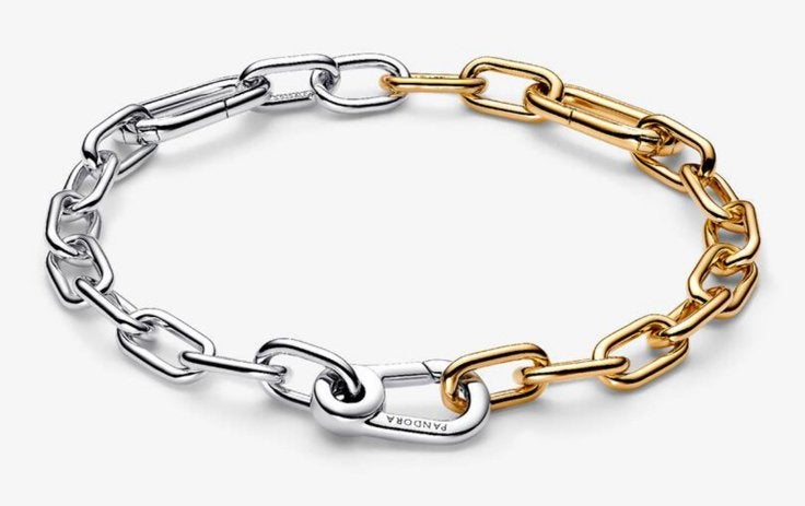 PANDORA schakelarmband zilver / goud, Ophalen of Verzenden, Zo goed als nieuw, Goud, Zilver