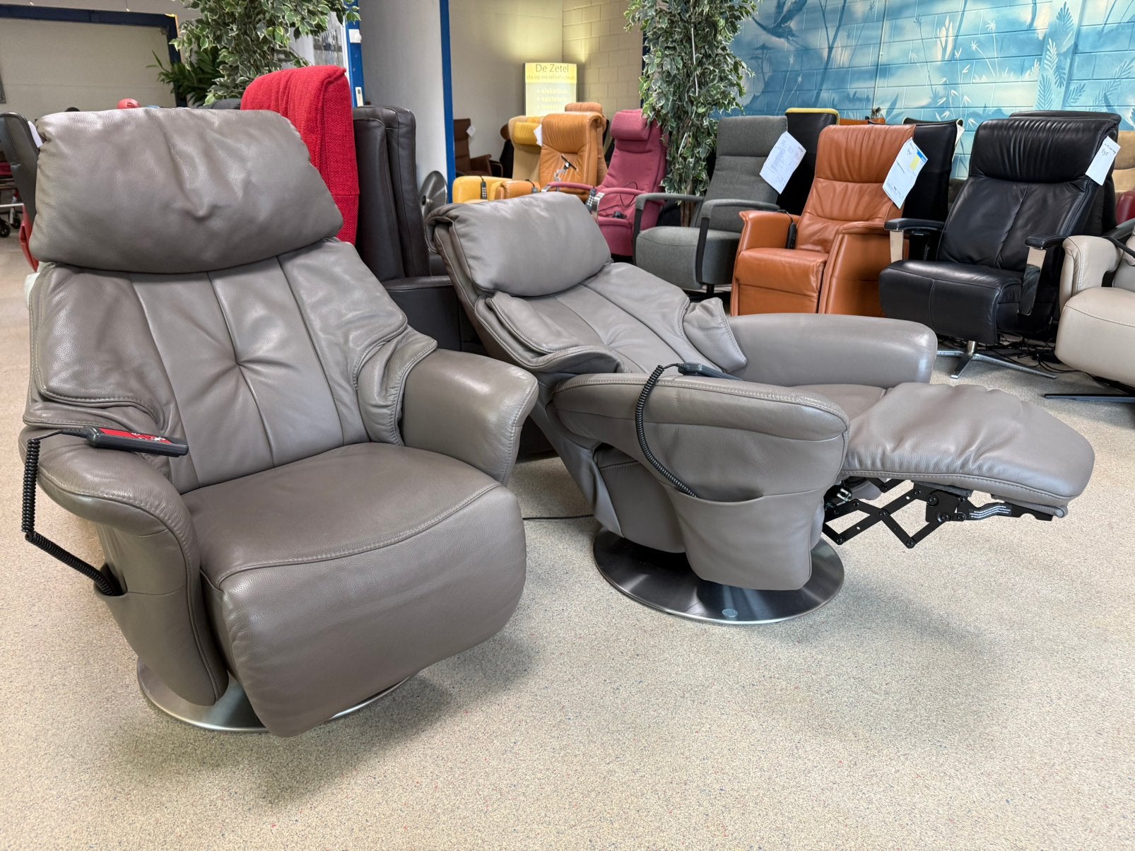 Himolla set sta op stoel relax fauteuil gratis bezorging, Ophalen of Verzenden, Zo goed als nieuw, Leer, Ruim 100 Top merken alle kleuren en maten