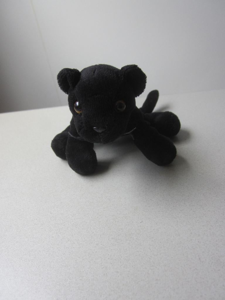 Merk?? zwart glad pluche panter zwarte poes/kater knuffel, Overige merken, Overige karakters, Nieuw, Zwart