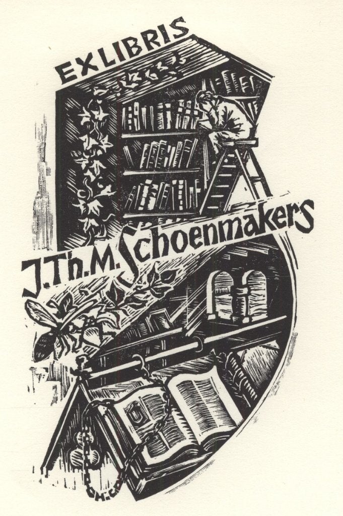 0571 Ex Libris Nederland : Harry Corvers, 1972, Antiek en Kunst, Kunst | Etsen en Gravures, Verzenden, Ex libris