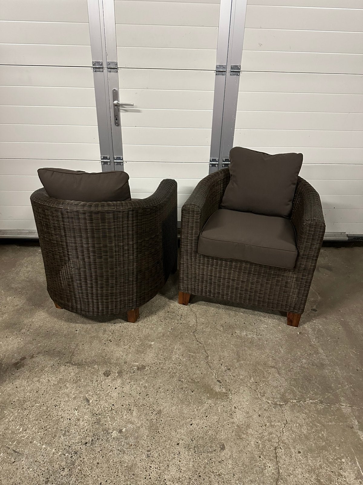 10 stuks vlechwerk rotan wicker lounge stoelen outdoor bruin, Huis en Inrichting, Fauteuils, Ophalen, Stof, Nieuw, 75 tot 100 cm