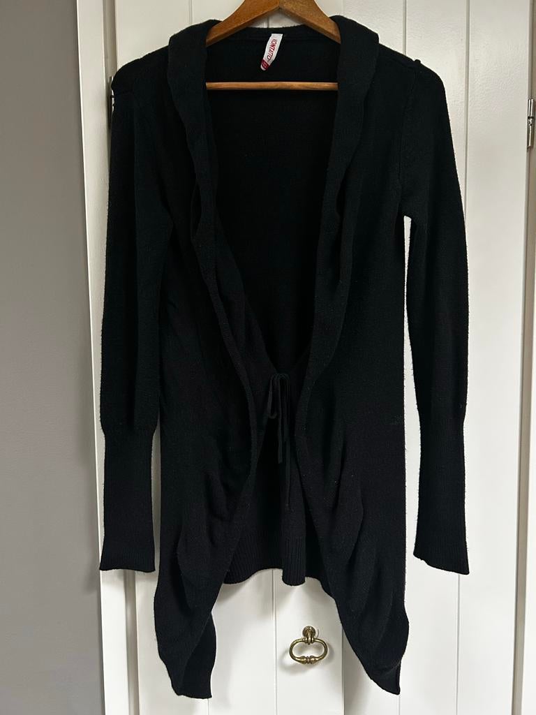 Zwart Kontatto vest met strikceintuur, maat S, Kleding | Dames, Ophalen of Verzenden, Gedragen, Maat 36 (S), Zwart