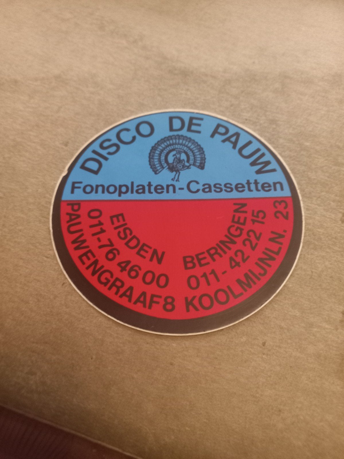Vintage Disco De Pauw Fonoplaten-Cassetten Sticker, Verzamelen, Ophalen of Verzenden, Gebruikt
