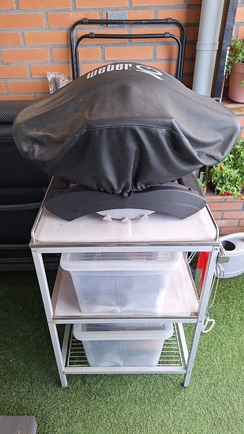 Weber Q 1400 Electrische BBQ met onderstel en hoes, Tuin en Terras, Elektrische barbecues, Ophalen, Gebruikt, WEBER BBQ