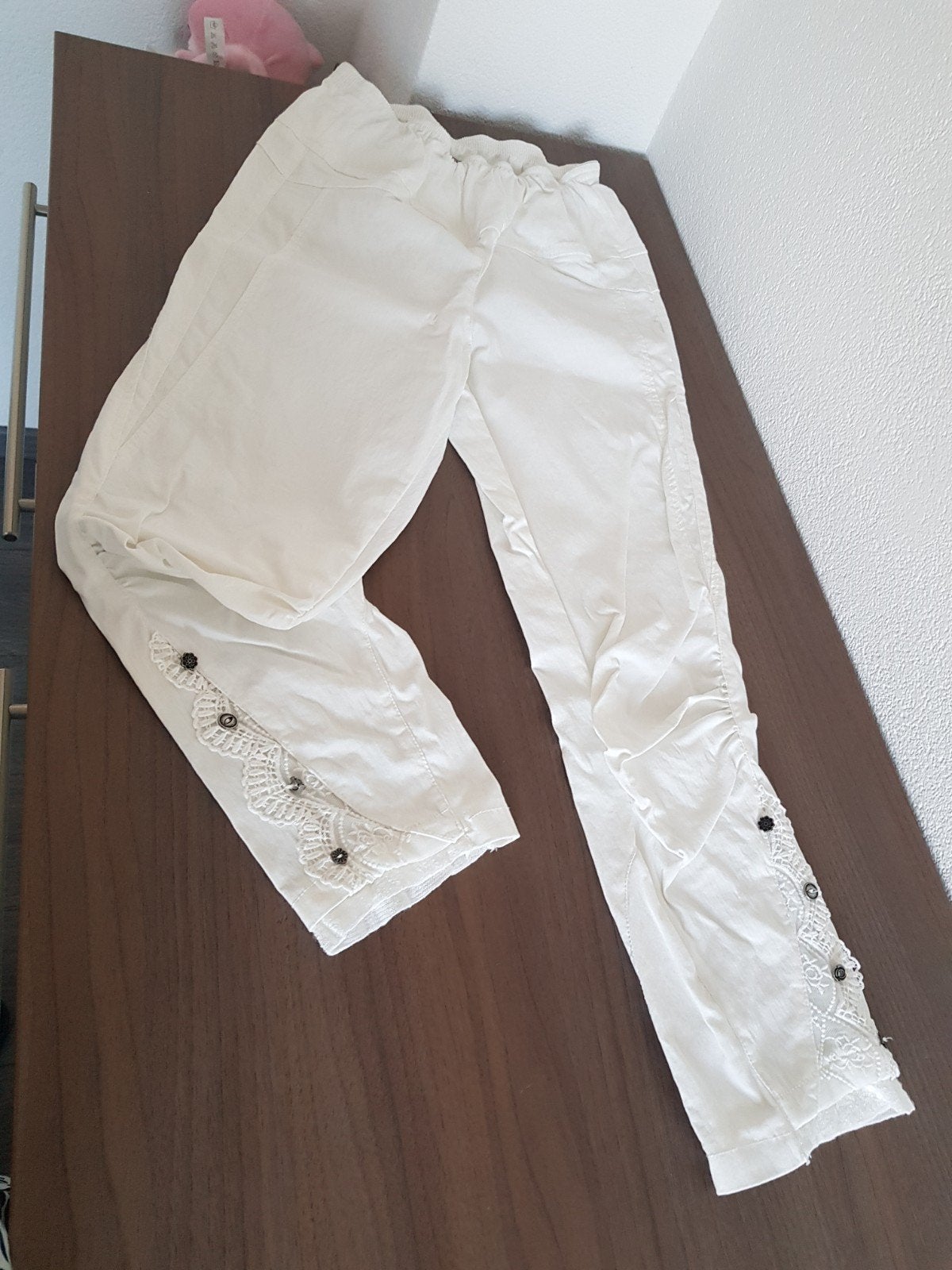 nieuwe witte broek maat 40 met elastische band, Wit, Nieuw, Lang, Ophalen