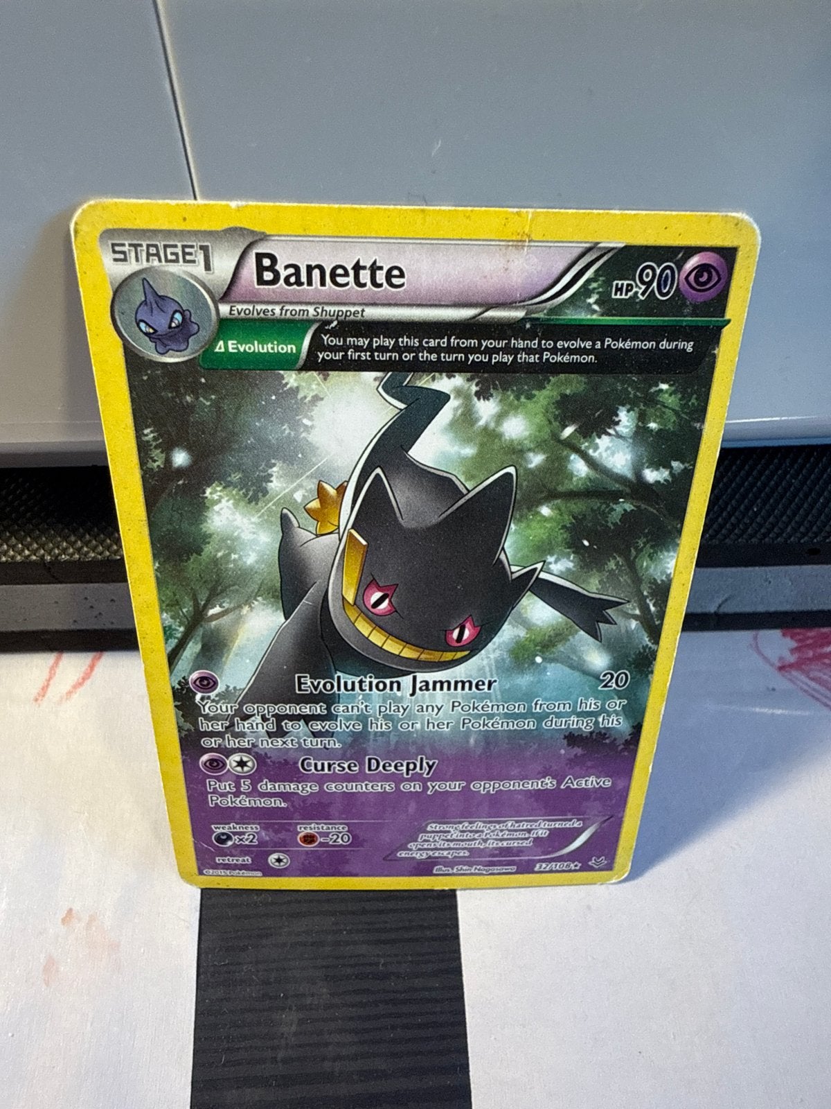 Pokémonkaart Banette (HP 90) - Zeldzame kaart, Ophalen of Verzenden, Gebruikt, Losse kaart