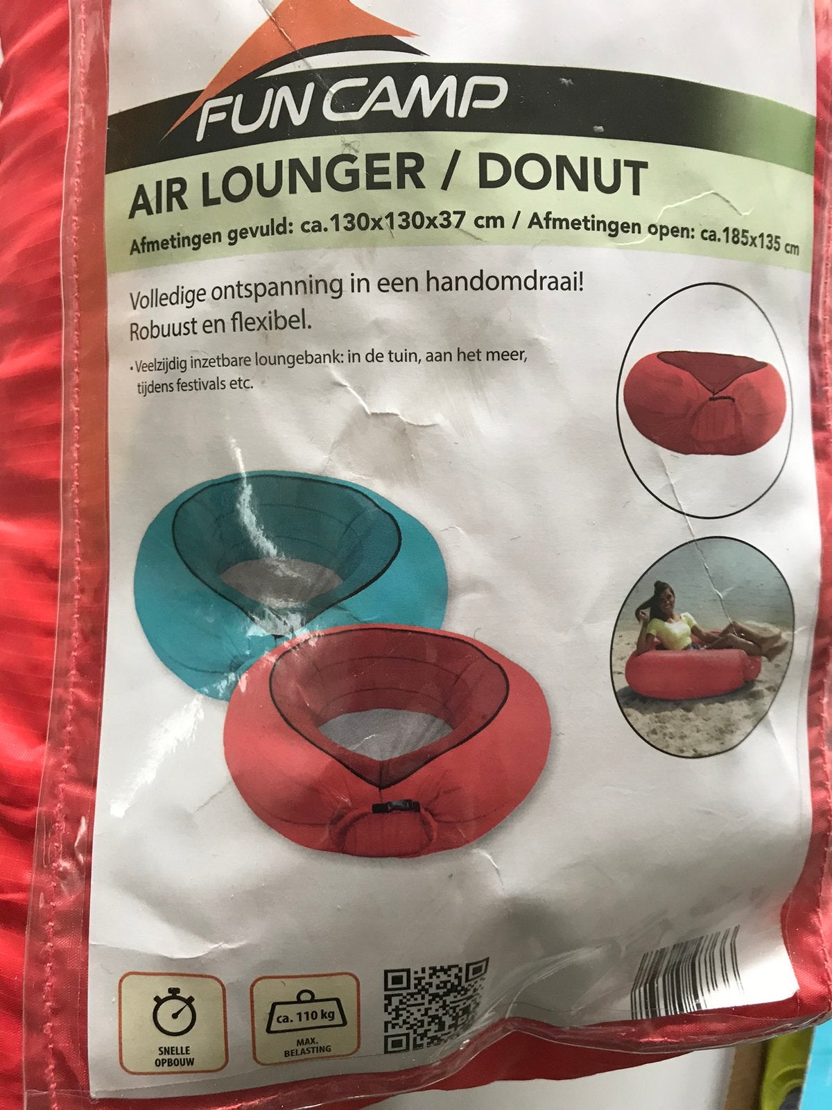 Air lounger / donut, Ophalen of Verzenden, Zo goed als nieuw, Kunststof