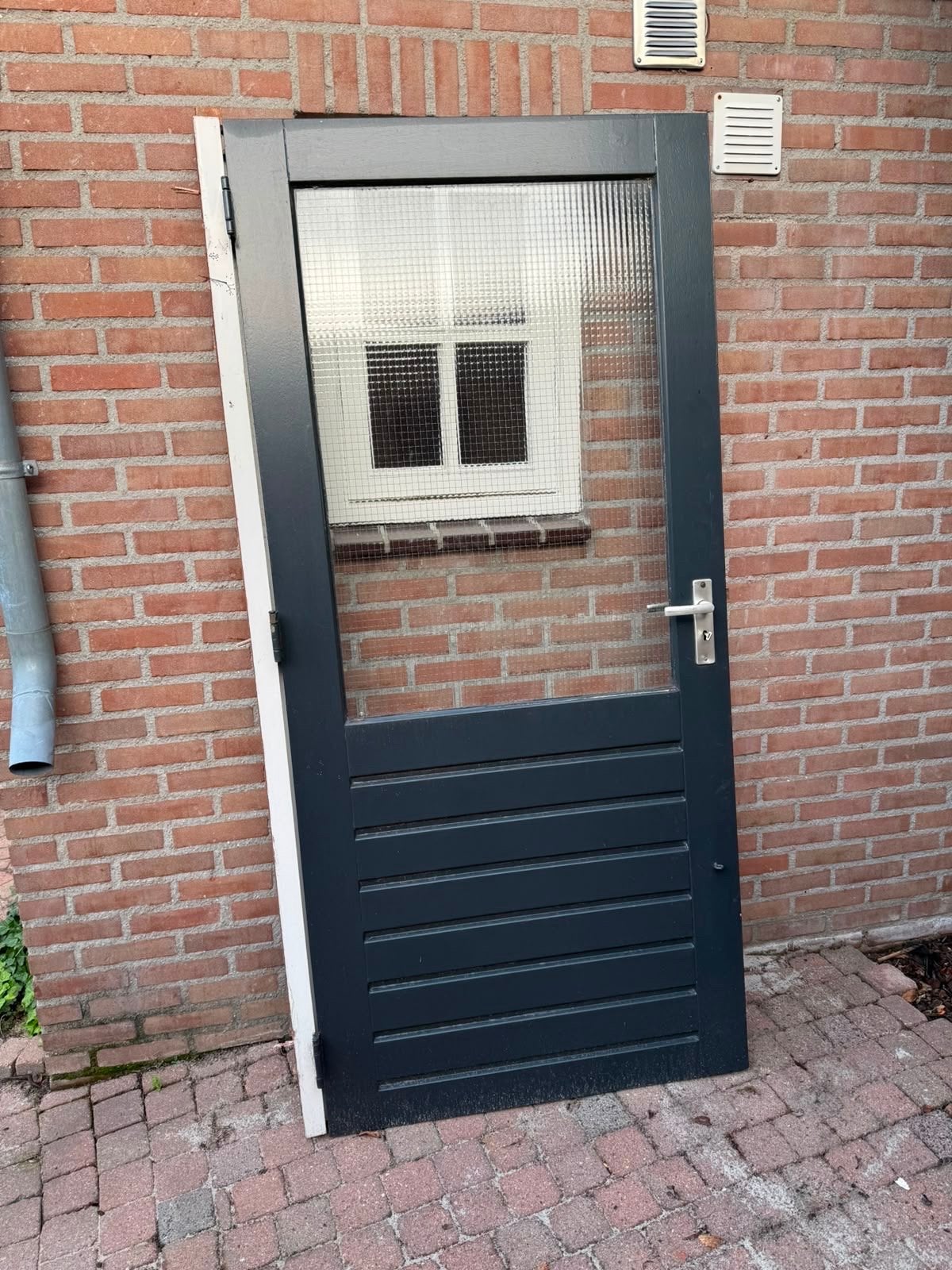 Gratis af te halen: Gebruikte buitendeur met glas, Ophalen, Gebruikt, 80 tot 100 cm, Buitendeur