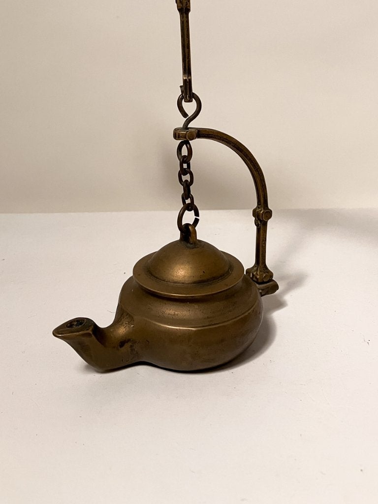 vintage miniatuur messing oliebrander of "Aladdin-lamp", Antiek en Kunst, Ophalen of Verzenden, Koper