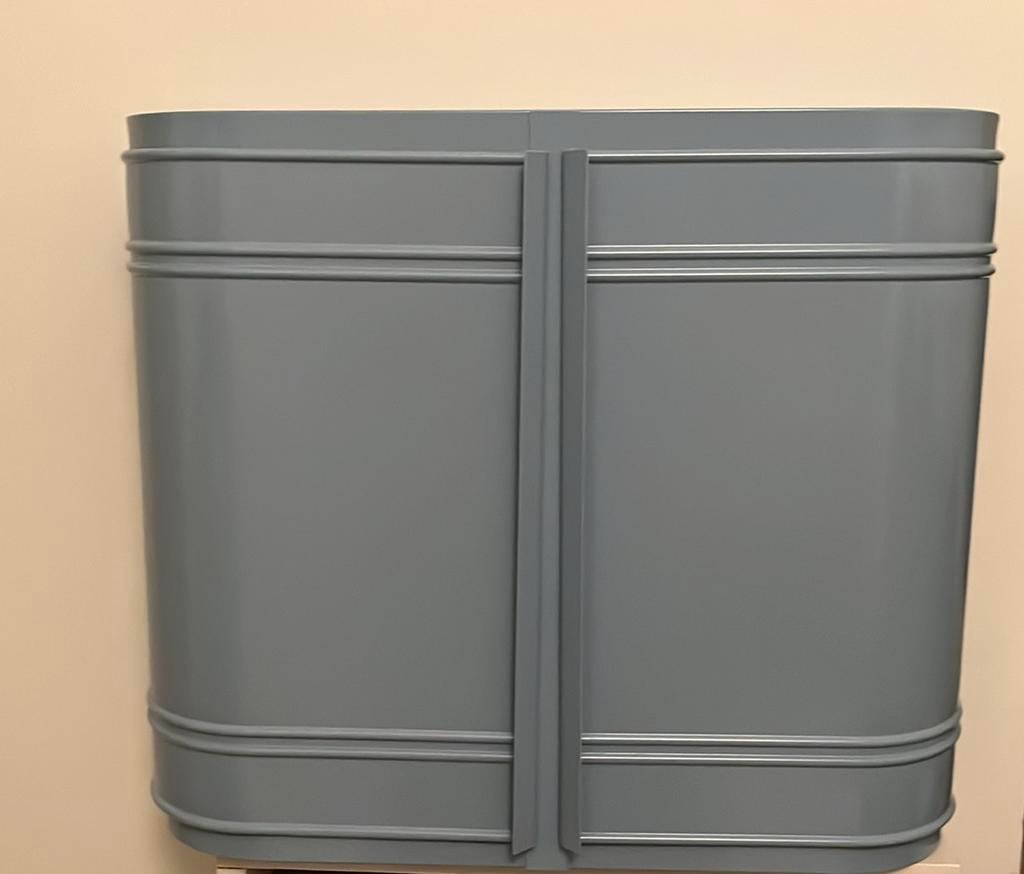 Mooi blauw metalen badkamer/medicijnkastje/voorraadkastje, Huis en Inrichting, Badkamer | Badkamermeubels, Ophalen, Minder dan 50 cm