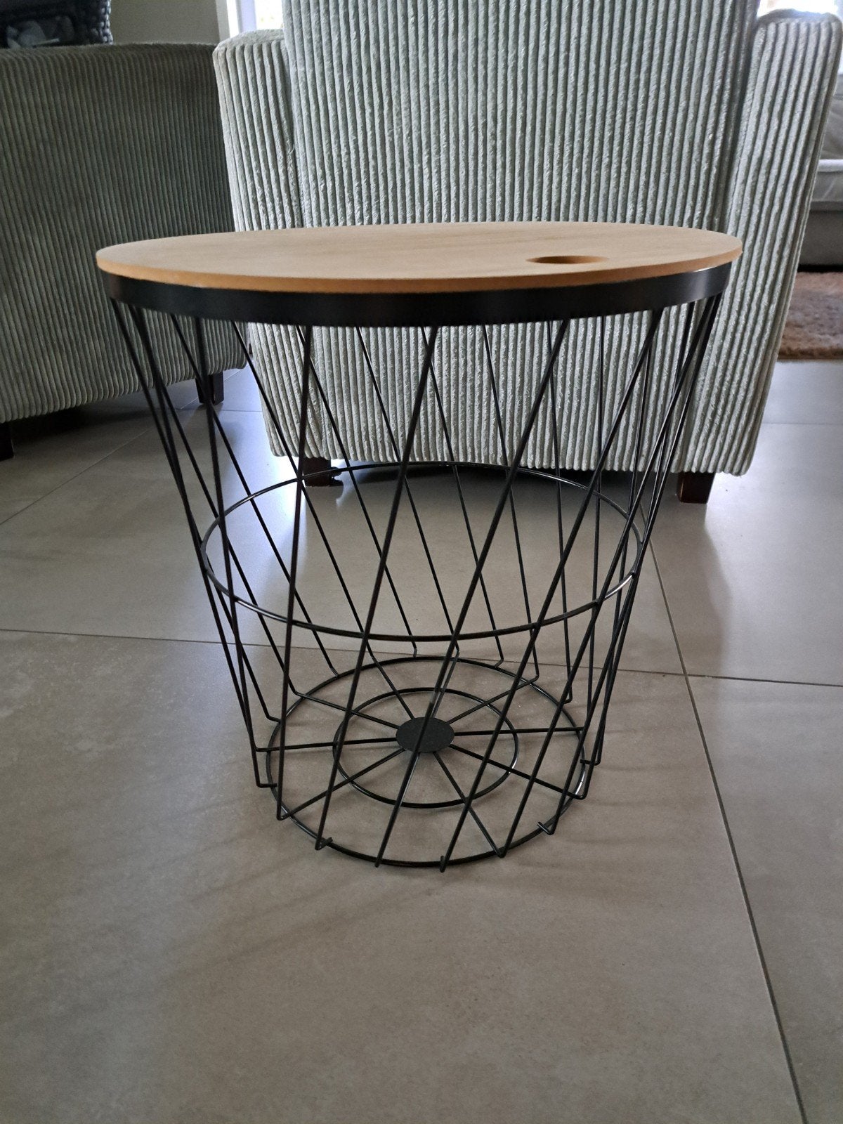 Bijzettafel met afneembaar blad en opbergruimte, 45 tot 60 cm, Gebruikt, Modern, Industrieel, Metaal of Aluminium