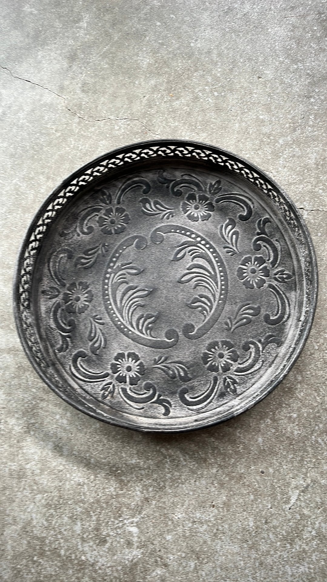 Ijzeren dienblad, Gebruikt, Rond, Ophalen of Verzenden, Dienblad