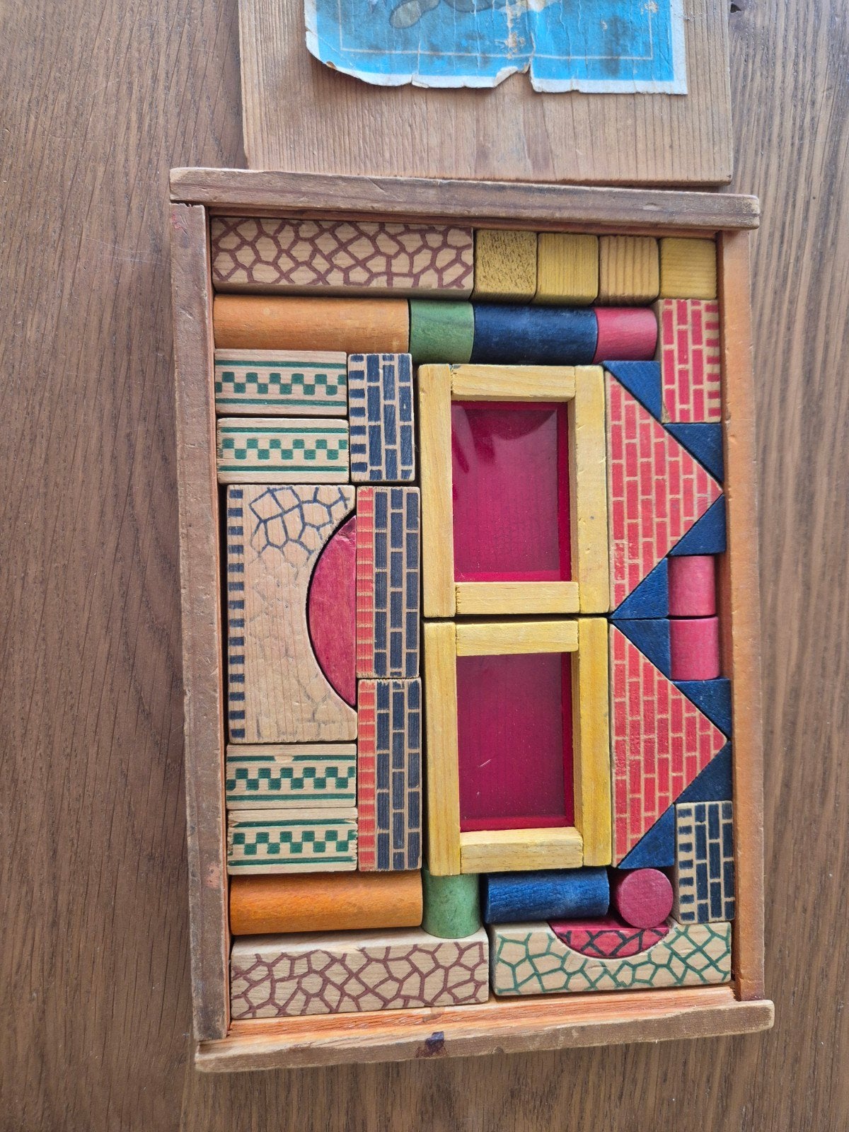 Vintage Houten Bouwblokken in Kist - Educatief Speelgoed, Kinderen en Baby's, Speelgoed | Houten speelgoed, Ophalen of Verzenden