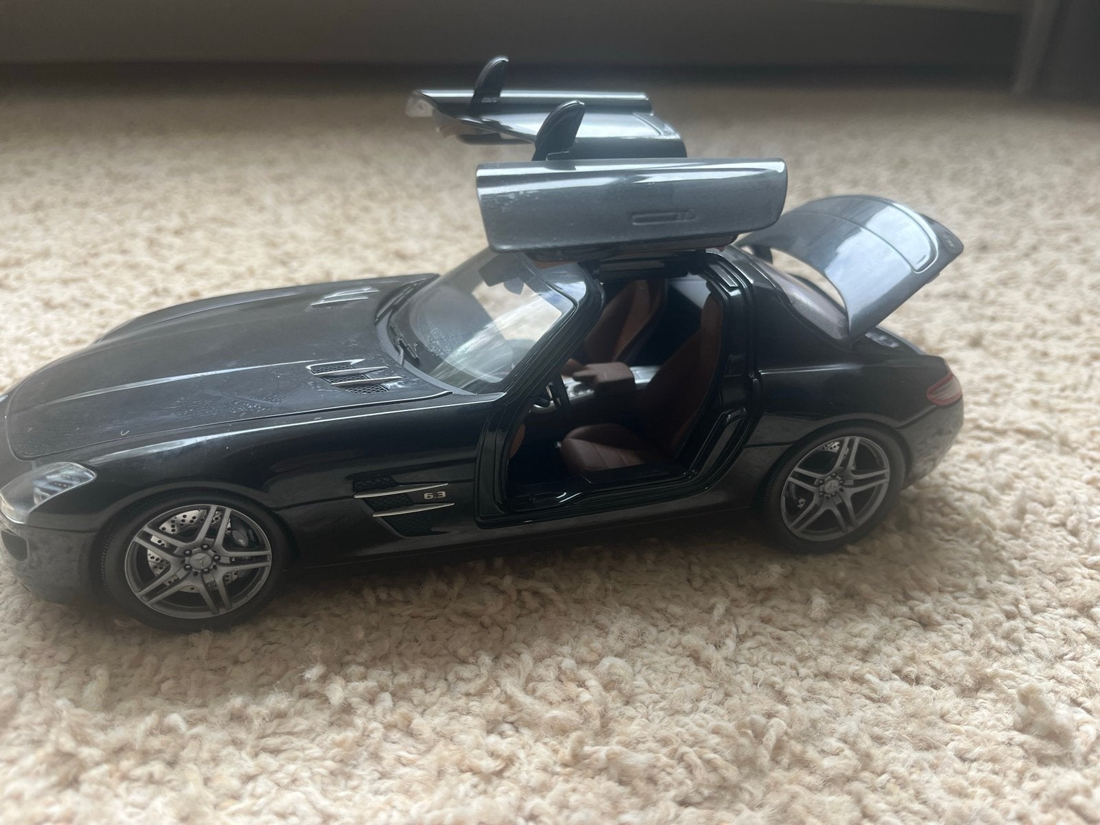 Mercedes-Benz SLS AMG Modelauto Zwart, Ophalen of Verzenden, Gebruikt
