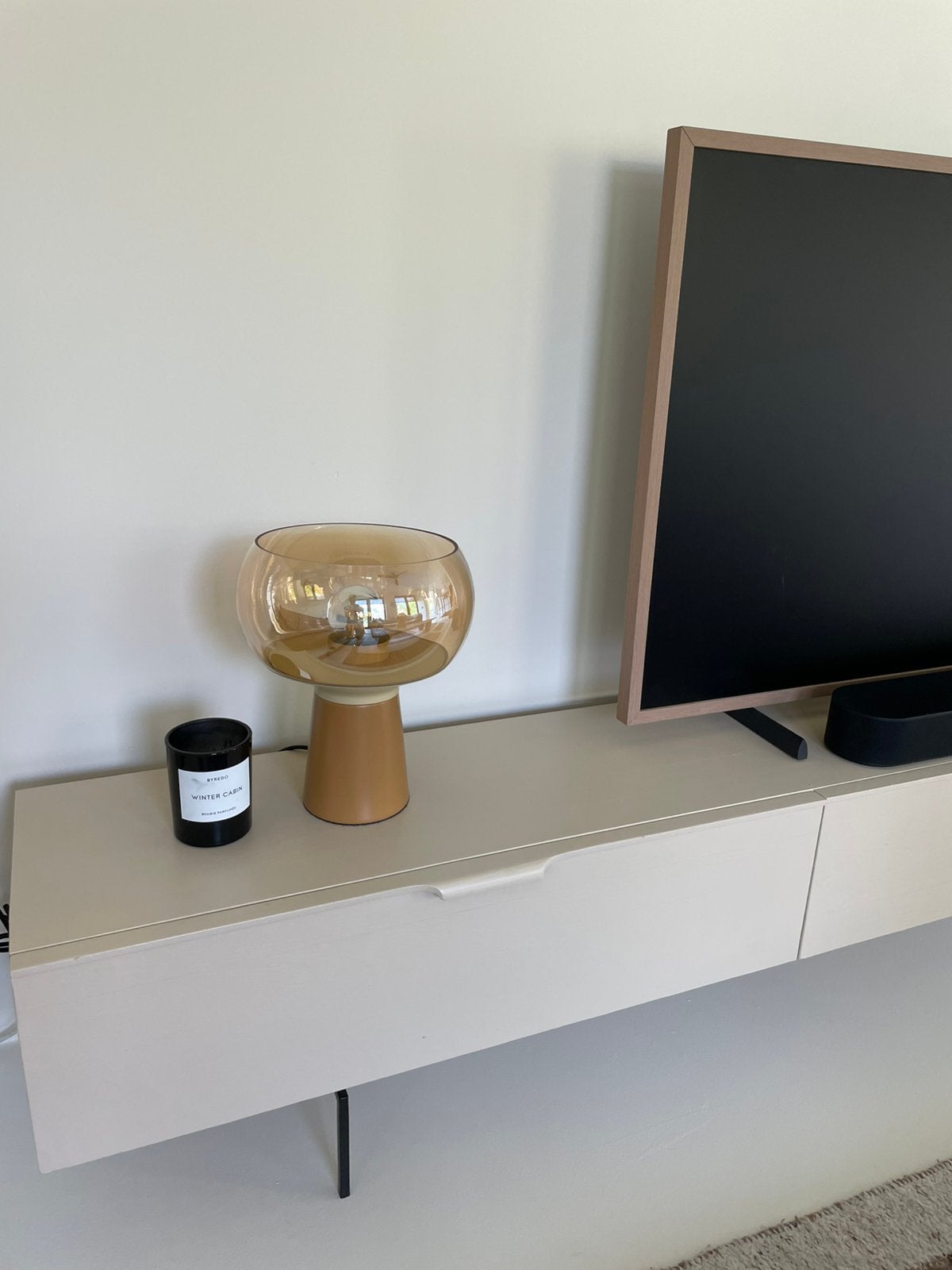 Schemerlamp / tafellamp, Glas, Inclusief lichtbron, Zo goed als nieuw, Schemerlamp