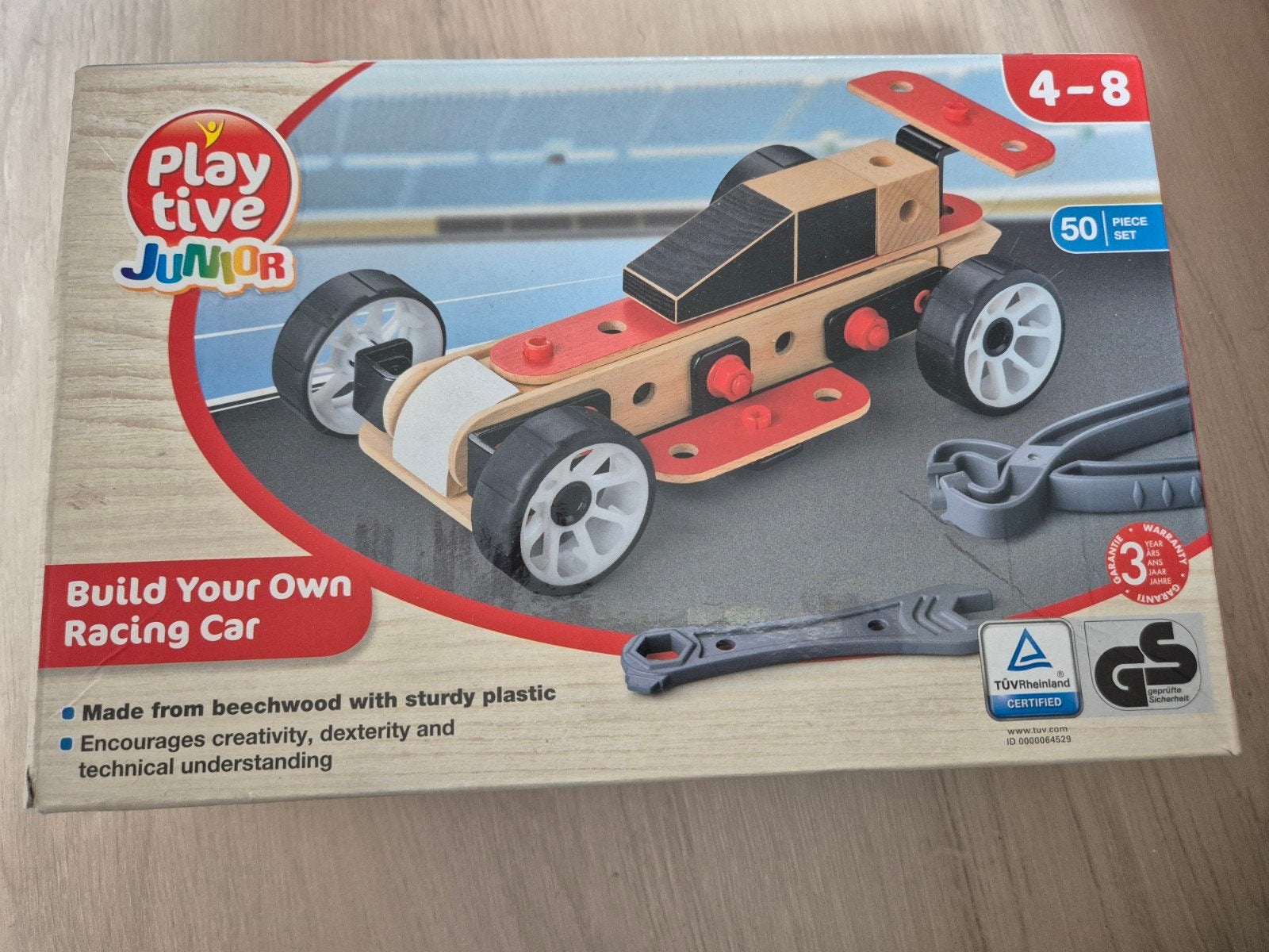 Playtive Junior Houten Raceauto Bouwpakket 4-8 jaar, Kinderen en Baby's, Ophalen of Verzenden, Gebruikt, Overige merken