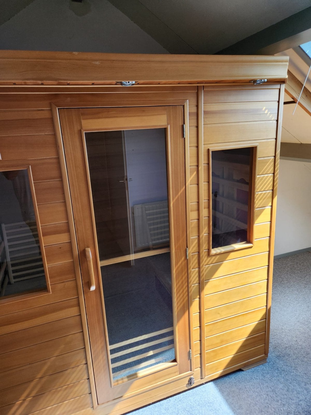 Ruime 4-persoons infrarood sauna - Zo goed als nieuw, Ophalen, Zo goed als nieuw, Infrarood, Complete sauna